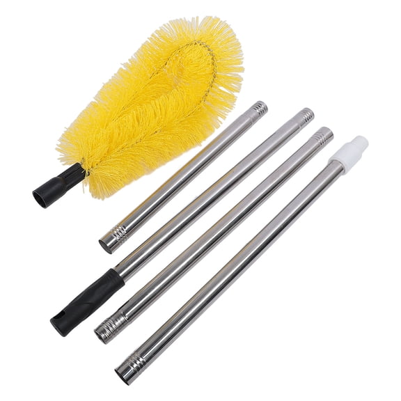 Yajisi Gutter Cleaning Brush with Stainless Steel Long Rods Nylon Adjustable Gutter Cleaning Tool for Roof Dust Leaves Debris