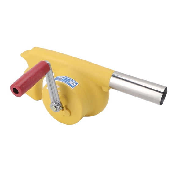 Yajisi Hand Crank BBQ Fan Portable Barbecue Air Blower Increase Firepower for Outdoor Camping Barbecuing Yellow (11.42 inches / 29 cm) - Manual Fire Bellows with Stainless Steel and ABS Plastic