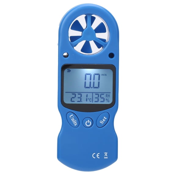 Yajisi Handheld Digital Anemometer Wind Speed Meter Gauge with Backlight LCD Screen, Compact Portable Air Flow Velocity Temperature Gauge Tester for HVAC, Sailing and Outdoor Activities (0-30m/s)