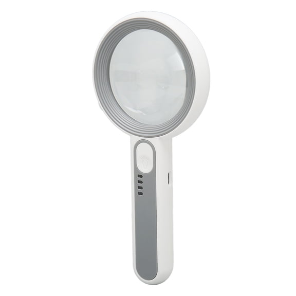Yajisi Handheld Magnifier Portable Rechargeable Optical Glass Lens Touch Control LED Lighted Magnifying Glass for Reading Books, Examining Coins, Macular Degeneration, and Detailed Hobbies