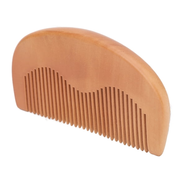 Yajisi Handmade Peach Wood Beard Comb Small Portable Rounded Teeth Styling Tool for Men All Hair Types Pocket Size Wooden Hair Care Comb 4.72 inches / 12 cm High Quality