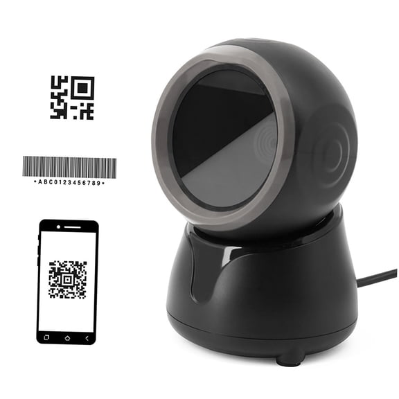 Yajisi Hands-Free Desktop Barcode Scanner, 1D 2D QR Code Reader Platform with High-Speed Global Exposure CMOS Sensor and USB Cable for Mobile Payment and Retail Supermarket POS