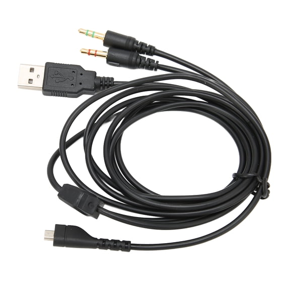 Yajisi Headphone Audio Cable USB and 3.5mm Audio Jack Cord with Lighting for SteelSeries Arctis