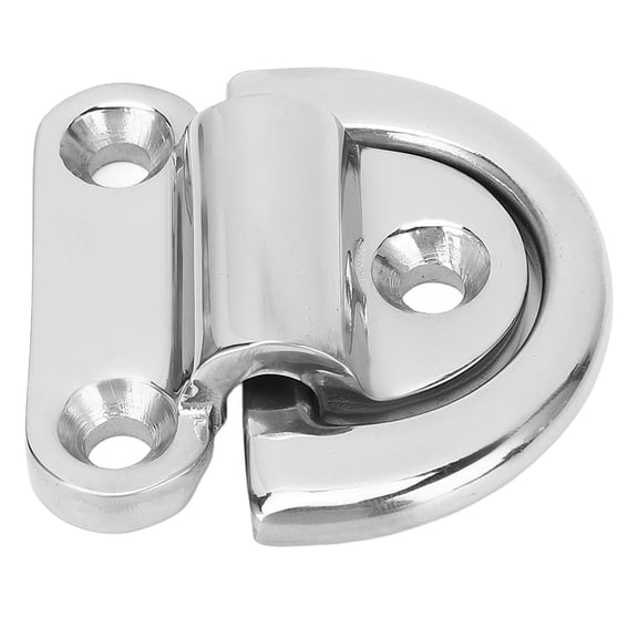 Yajisi Heavy Duty Folding Pad Eye Stainless Steel 316 Corrosion Resistant D Ring Tie Down Anchor for Boat Yacht RV Trailer Truck Marine Hardware Supplies 8mm / 0.31 inches 2 Pack