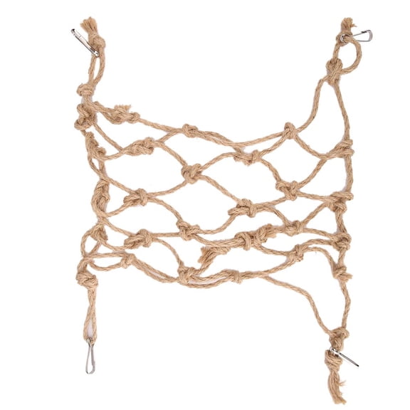 Yajisi Hemp Rope Parrot Bird Climbing Net, Small Hanging Net Swing Play Rope Ladder Chew Toy for Parrots Hamsters Birds (10 x 10 x 4 inches / 25.4 x 25.4 x 10.1 cm)