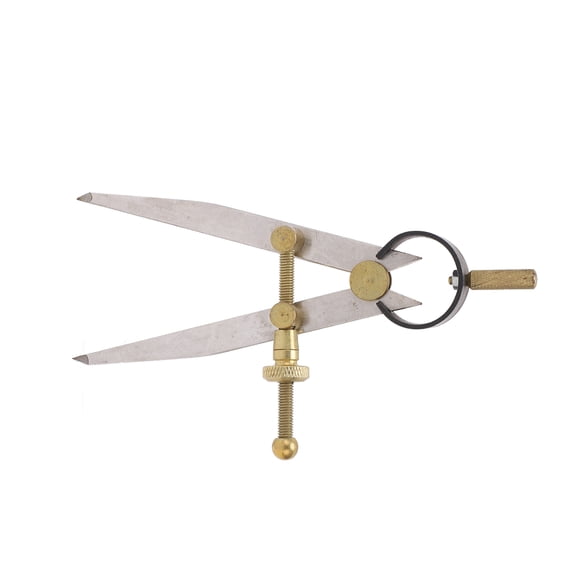 Yajisi High Accuracy Rust Resistant Gold Adjustable Lockable Leather Wing Divider Gauge for DIY Leather Crafts Edge Creaser Compass Spacing Tool (150mm / 5.9 inches)