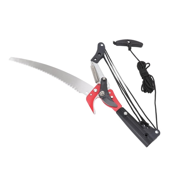 Yajisi HighAltitude Tree Pruner Saw Head  34.5cm Carbon Steel Blade, 4cm Cut, Ergonomic Grip, Compound Pulley, 1 Pole Compatible