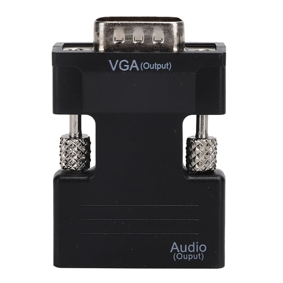 Yajisi High Definition Multimedia Interface to VGA Converter Female to Male Adapter with 3.5mm HD Audio Cable for Computer Monitor Projector, Black (3.9 inches / 10 cm)