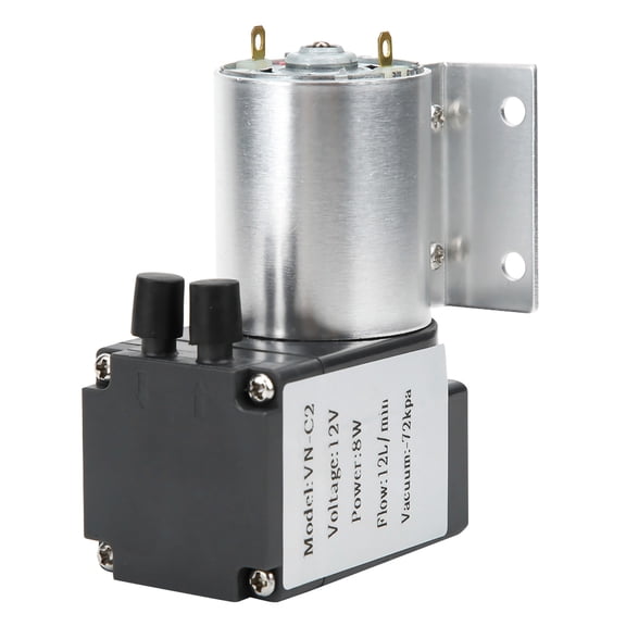 Yajisi High Efficiency 12V DC Electric Vacuum Pump, Negative Pressure Suction Pump with Stand, 0.423 CFM (12 L/min), -72kPa, 8W Power for Gas Analysis