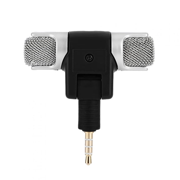 Yajisi High-Performance Mini Stereo Microphone with 3.5mm Gold-Plated Plug Jack Unidirectional Adjustable Angle for Mobile Phones and Digital Media Devices 2.28 inches / 58 mm Black