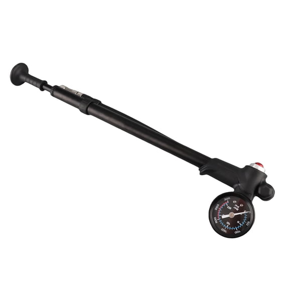 Yajisi High Pressure Bike Shock Pump 300PSI with Visual Pressure Dial, 360 Degree Rotating Flexible Inflation Tube, Premium Aluminum Alloy Bicycle Floor Pump for Front Fork and Rear Suspension