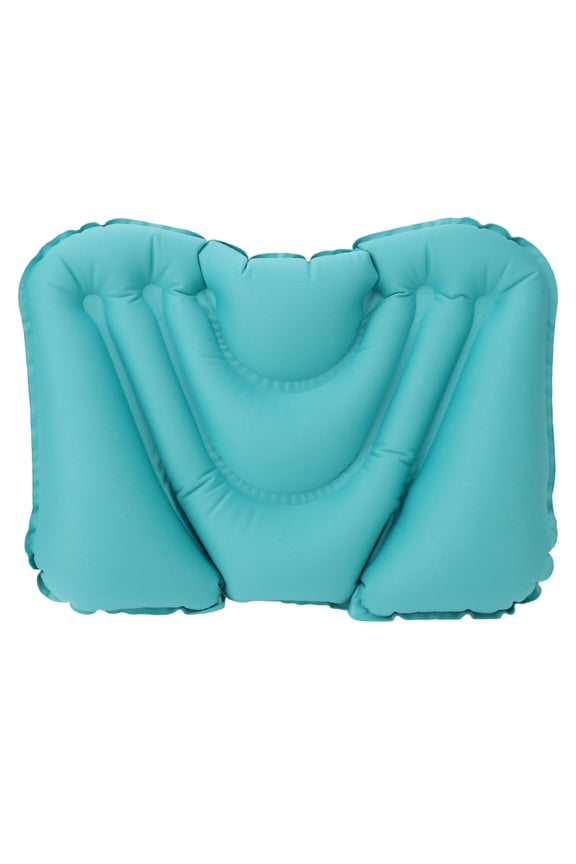 Inflatable Lumbar Support Travel Pillow, Push-Type Lower Back Cushion for Airplane, Train, and Office Chair, Blue (8.66 inches / 22.0 cm)