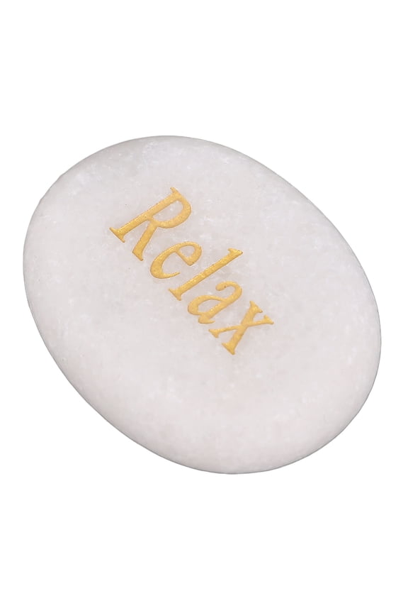 Inspirational Stone Engraved Letters Marble Stone for Encouragement Decoration Holiday Present Relax Pattern - Smooth Pocket Stone (5.12 inches / 13 cm)