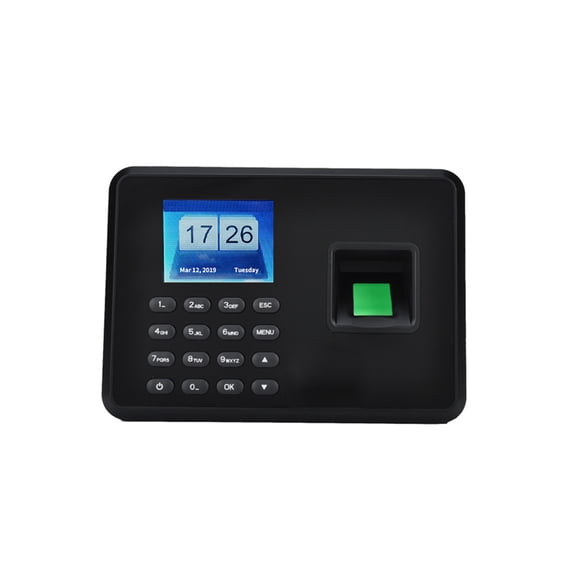 Yajisi Intelligent Biometric Fingerprint and Password Attendance Machine, 2.4 Inch LCD Screen Employee Checking-in Recorder Time Clock, EU Plug, Black