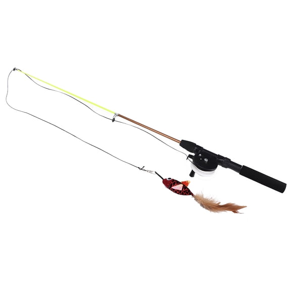 Yajisi Interactive Cat Teaser Wand Toy with Catnip and Realistic Red Fish, Telescopic Plastic Rod for Kittens and Indoor Cats Exercise, 16.54 inches / 42.0 cm