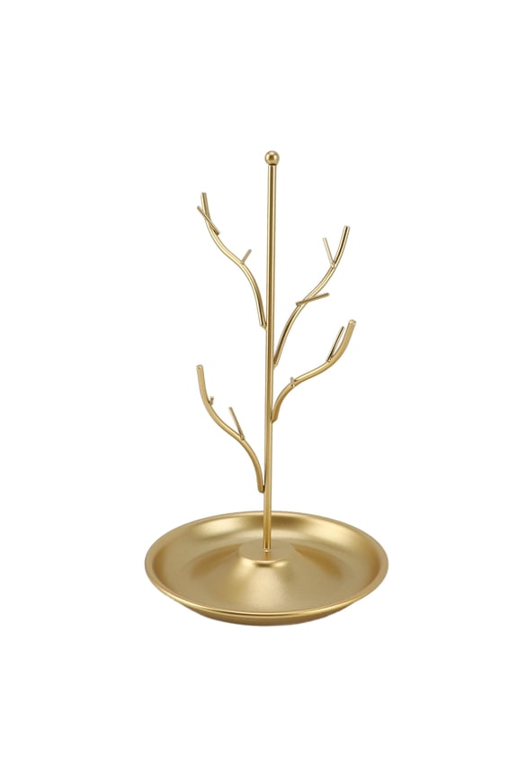 Iron Tree Jewelry Stand – Multi‑Layered Hanging Organizer for Necklaces, Bracelets & Earrings, Artistic Gold‑Finish Display Rack for Home & Store