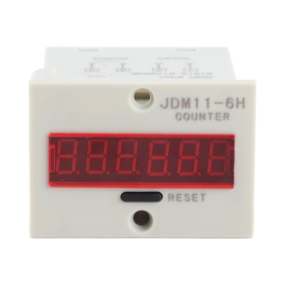 Yajisi JDM11-6H No Voltage Counter 6 Digits Electronic LED Digital Display Pulse Generator Relay AC/DC 12V for Industrial Use Accurate Measurement 0-999999 Range Memory Function Compact Design