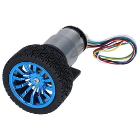 Yajisi JGB37-520 Encoder Motor Set, High Efficiency 600RPM DC 6V Smart Car Robot Drive Motor Pack with Wheel & Mounting Bracket, Copper Core Magnetic Power Components (13 inches / 33.0 cm)