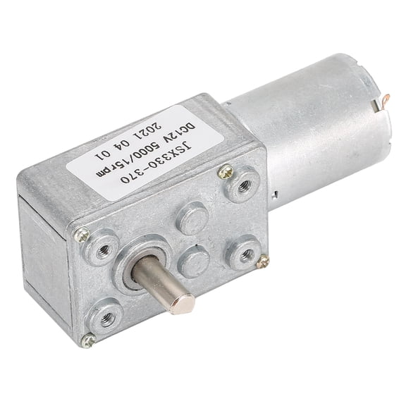 Yajisi JSX330-370 Reversible DC 12V Worm Gear Motor, 15RPM High Torque Speed Reduction Turbine Motor, Compact Electric Gearbox Motor for Smart Car Transmission, Window Openers, DIY Robotics