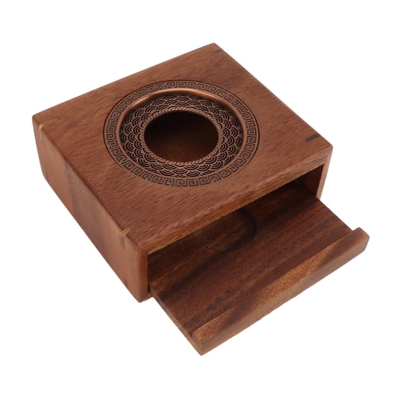 Yajisi Japanese Style Walnut Candle Tea Warmer, Multi-Functional Teapot & Teacup Warmer - 5.9x5.5x2.4 Inches