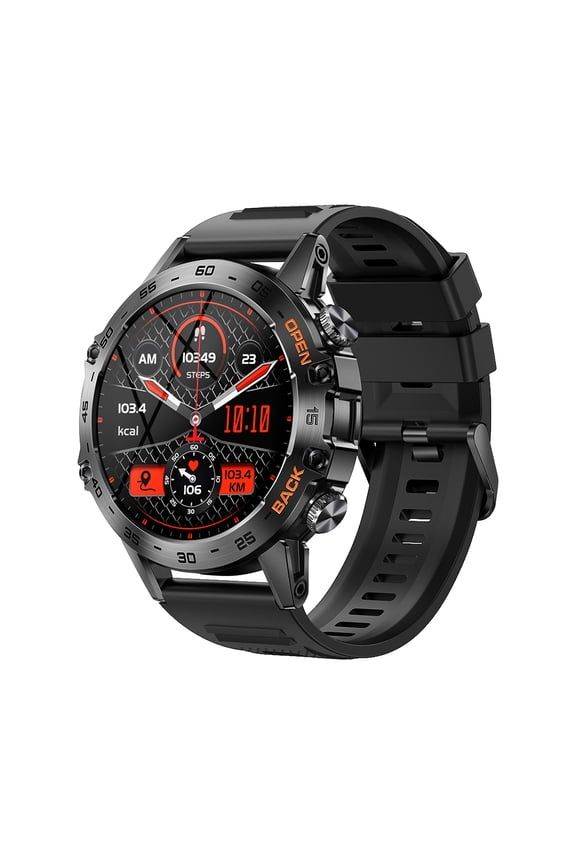 K52 Smart Watch for Men 1.39 inches Screen Bluetooth Call Heart Rate Monitor Waterproof Sports Watch Black