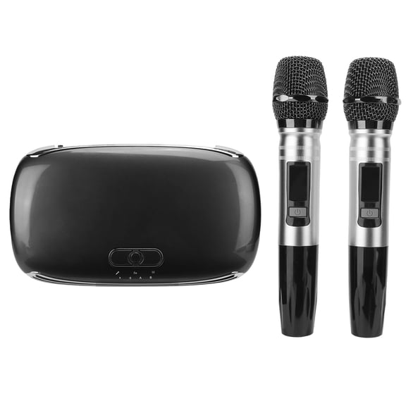 Yajisi K8 Wireless Bluetooth Karaoke Machine System with Dual Microphone Set, Home TV Mobile Phone Singing Mixer, 10.24 inches / 26.0 cm, Black EU Plug