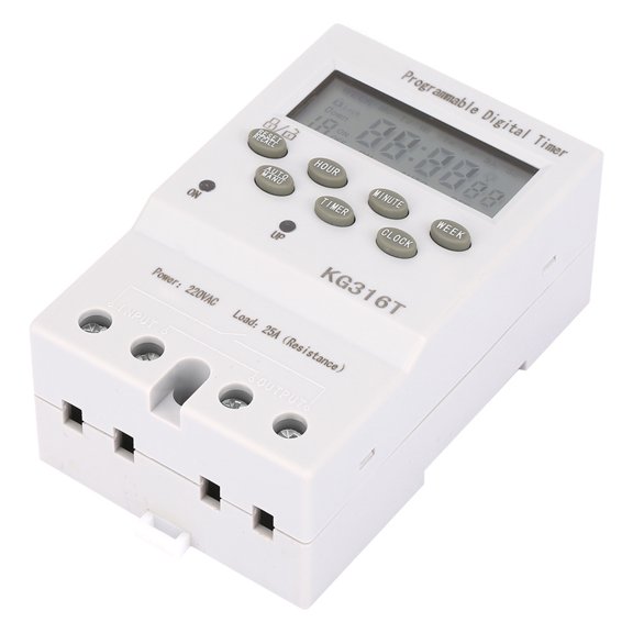 Yajisi KG316T 220V Microcomputer Time Control Switch Programmable Automatic Digital Timer Switch 12 inches / 30.48 cm