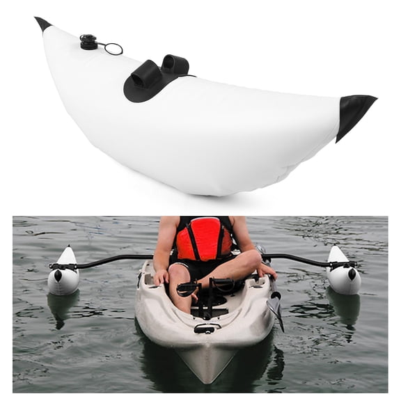 Yajisi Kayak PVC Inflatable Outrigger Stabilizer System for Canoe Fishing Boat - White (37.4 x 13.2 Inches / 95 x 33.5 cm)
