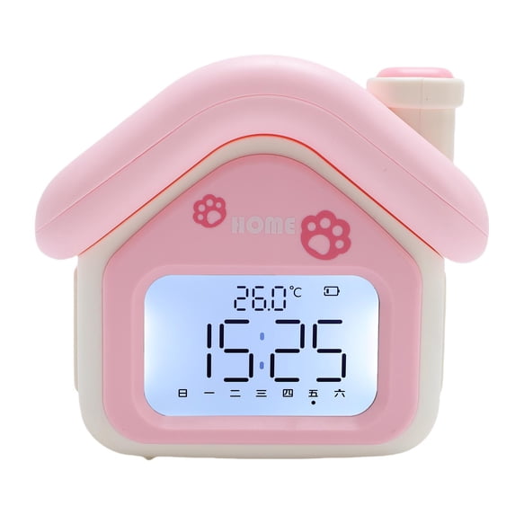 Yajisi Kids Alarm Clock Time Manager, Time to Wake Digital Clock for Kids with Night Light, Sleep Trainer & Timer, APP Remote Control, 1200mAh Built-in Battery, 5.0 inches / 12.7 cm, Pink