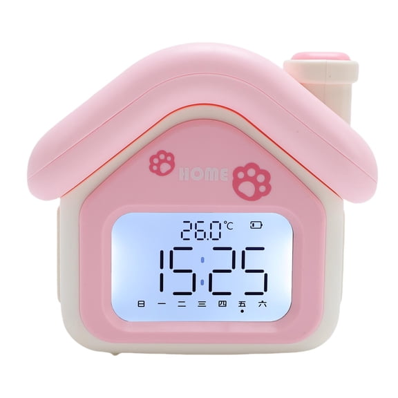Yajisi Kids Alarm Clock Time Manager, Time to Wake Digital Clock for Kids with Night Light, Sleep Trainer & Timer, APP Remote Control, 1200mAh Built-in Battery, 5.0 inches / 12.7 cm, Pink