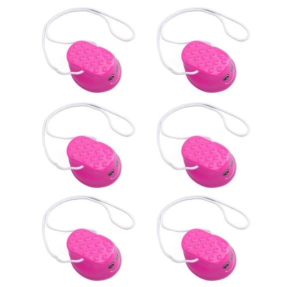 Yajisi Kids Smiley Face Walking Stilts Pink 6pcs, Thickened Plastic Stepper Toy for Balance & Coordination Training, Adjustable Rope, Max Load 110 lbs