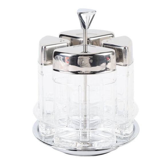Yajisi Kitchen Condiment Jar Rotating Transparent Seasoning Bottle Set Space Saving Spice Storage Box Easy Clean BPA Free Essential Kitchen Organizers 5.2 in / 13.2 cm for Oils and Salts