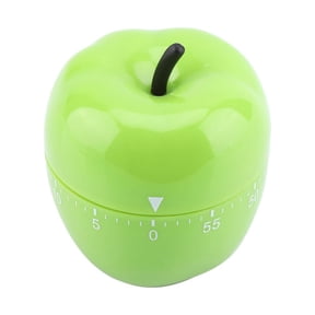Yajisi Kitchen Mechanical Timer Manual Apple Shape Cooking Counter 60-Minute Countdown for Home Baking 3.1 inches / 8 cm