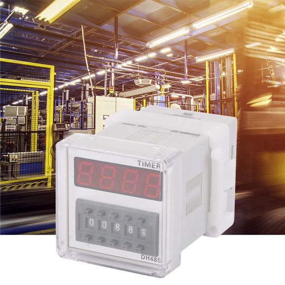 Yajisi LCD Display Time Relay DH48S-2Z AC 220V Programmable Delay Timer Controller With Wide Range 0.01 Seconds To 9999 Hours For Industrial Electrical System Equipment Control (3.94 inches / 10 cm)