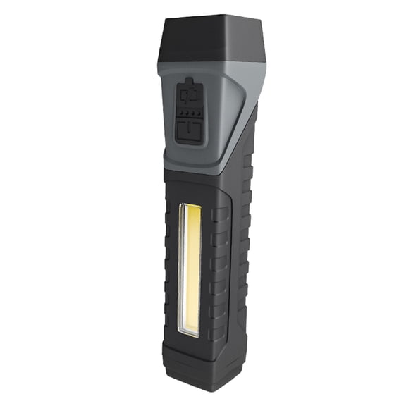 Yajisi LED COB Flashlight Rechargeable Rotatable Head Work Light with Magnetic Tail Clip-On Portable Emergency Torch 5 Modes IPX4 Waterproof 300 Lumens for Camping Hiking Outdoors Black