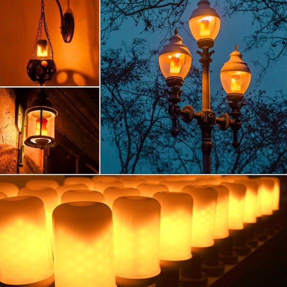 Yajisi LED Flame Flickering Effect Fire Light Bulb 5W E26 Base Decorative Atmosphere Lamp for Party, Holiday, and Home Decoration (2.6 inches / 6.6 cm)