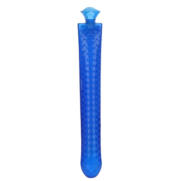 Yajisi Large Hot Water Bottle Explosion Proof Water Filled PVC Bag for Winter Warm Hands Feet Blue Cloth Cover 16 inches / 40.6 cm Reusable Therapy Pack 28.9 oz / 820 g