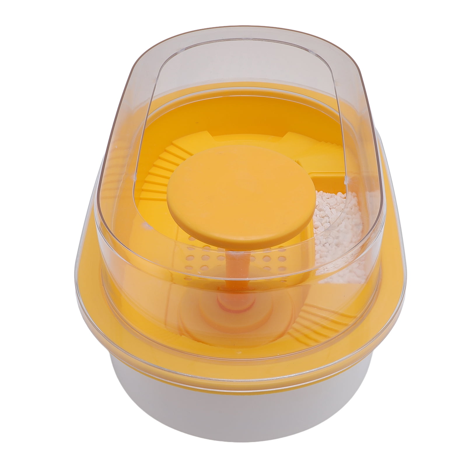 Yajisi Large Yellow Turtle Tank with Drainage Filtration System, Safe & Easy to Observe Aquarium Habitat Terrarium for Crabs Fishes Amphibians Reptiles, Heavy Duty Plastic Pond Decor (14.5 in/37 cm)