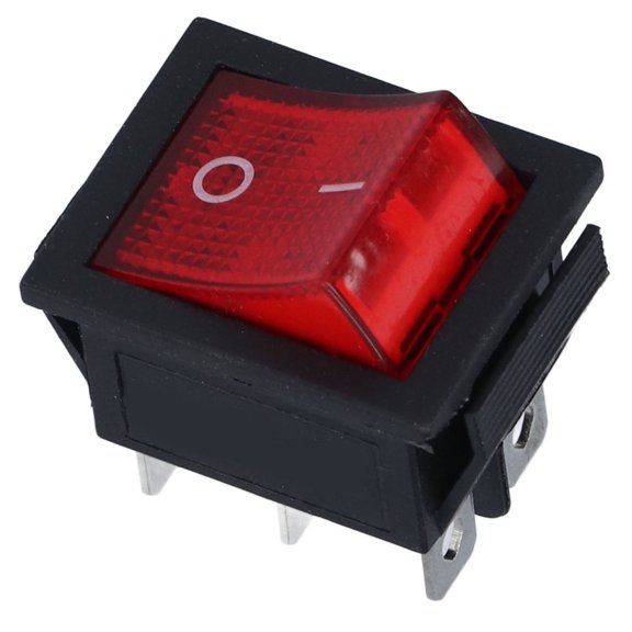 Yajisi Latching Rocker Switch Sturdy Simple Operation Replaceable Push Button Mini Switch 250VAC - Red (1.97 inches / 5 cm)