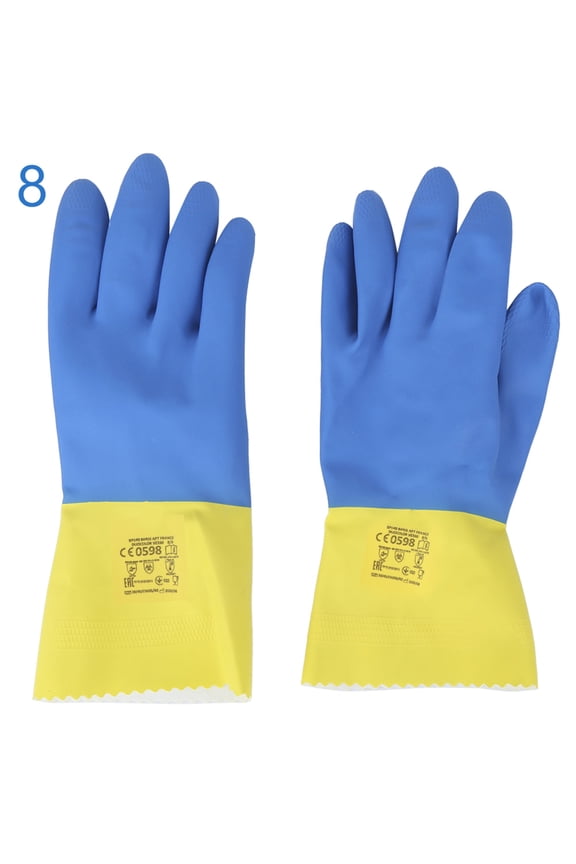 Latex Anti Chemical Gloves Heavy Duty Acid Alkali Resistant Non Slip Wearproof Waterproof Protective Work Hand Protection Mittens for Laboratory Aquaculture Size 8 (11.8 inches / 30cm)