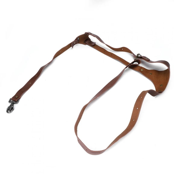 Yajisi Leather Camera Shoulder Strap Universal Adjustable Harness for DSLR Cameras Right Shoulder Brown (15.7-31.5 inches / 40-80 cm)