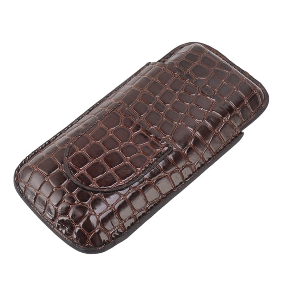 Yajisi Leather Cigar Holder Portable Travel Humidor Case for 3 Cigars, Crushproof Premium Cigar Box for Men, 7.5 inches / 19 cm, Perfect Gift