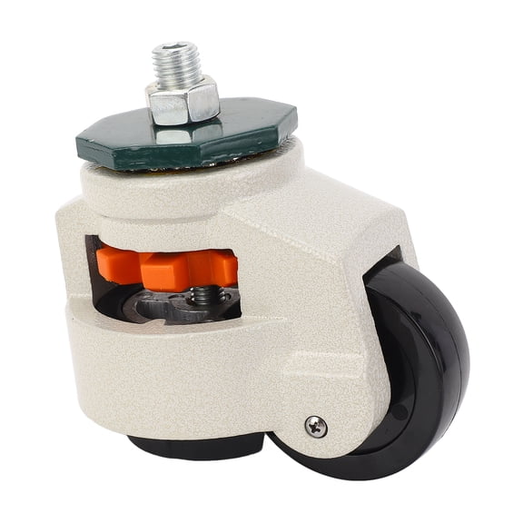 Yajisi Leveling Stem Caster 3 inches / 75mm Outer Diameter Height Adjustable M16 Threaded Stem Caster Wheel for Workbench Cabinet