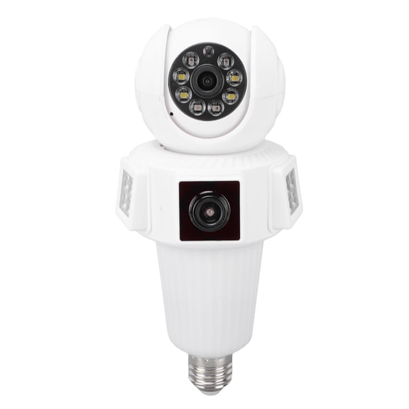 Yajisi Light Bulb Security Camera E27 Socket 2.4GHz WiFi 4MP HD Dual Lens Smart Surveillance Camera Waterproof Night Vision Motion Detection Home Cam Monitor with 110 Degree Field of View