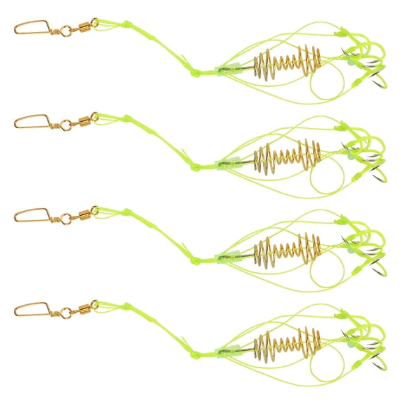 Yajisi Luminous Carp Fishing Hooks Set with Spring Feeder, Glow-In-The-Dark Explosion Bait Feeder Hook Kit, 4 Pcs Boxed Fishing Tackle Size 9 (4.33 x 4.33 x 1.18 inches / 11.00 x 11.00 x 3.00 cm)