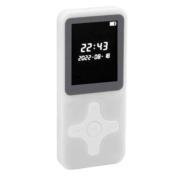 Yajisi MP3 Player Bluetooth 5.0 1.77in LCD Screen Portable HiFi Music Player with FM Radio Recorder Alarm Clock Electronic Book White No Memory Card