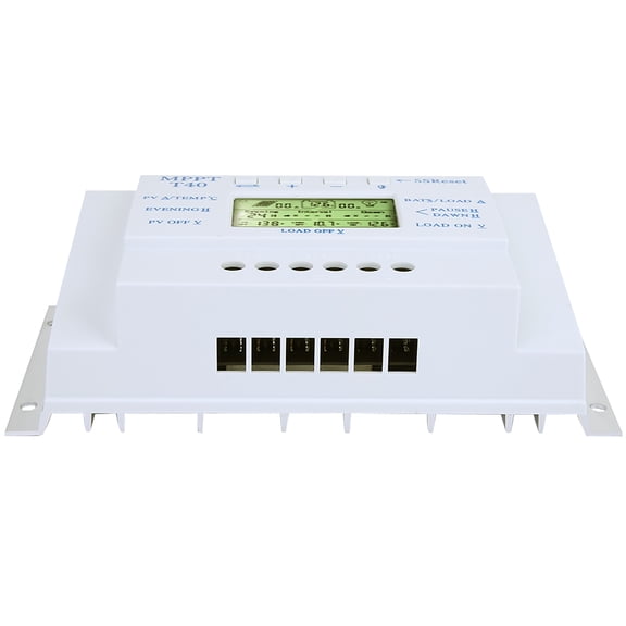 Yajisi MPPT 12V 24V Auto 40A Solar Charge Controller Regulator with LCD Display for Street Light System High Efficiency Renewable Energy Control 7.4 inches / 18.7 cm