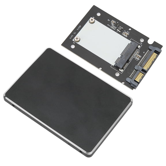 Yajisi MSATA to SATA III 2.5 inch / 6.35 cm SSD Enclosure Aluminum Alloy Solid State Drive Adapter Box Plug and Play 6Gbps Transfer Speed (No Hard Disk Included)