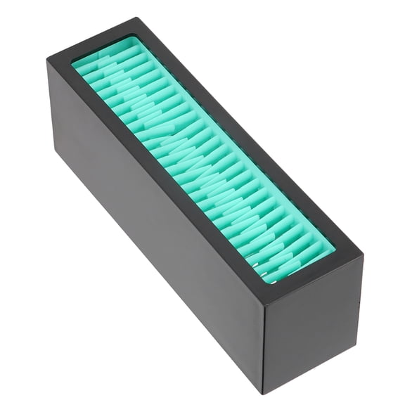Yajisi Makeup Brush Holder Display Silicone Cosmetic Lipstick Holder Box Makeup Storage Box Lake Blue Black Vanity Organizer For Beauty Tools Drying Rack (7.87 inches / 20 cm)