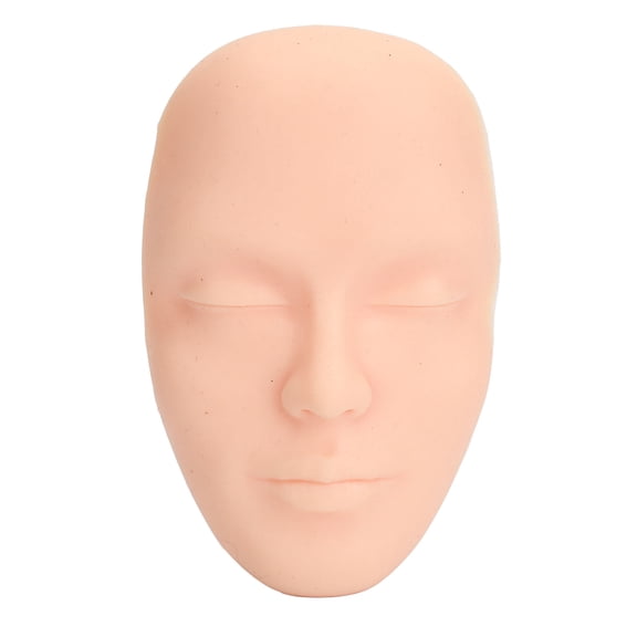 Yajisi Makeup Practice Face Kit 3D Realistic Full Face 8pcs Brushes Reusable Mannequin Cosmetic Practice Tool Light Skin Tone